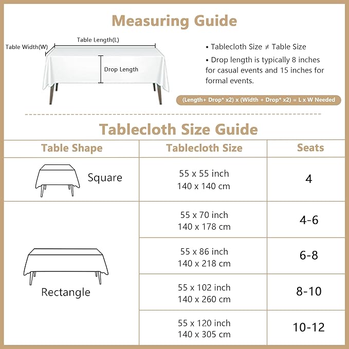 MYSKY HOME Table Cloth for Rectangular, Waterproof Tablecloth, Soft Cotton Indoor/Outdoor Tablecloths, Wrinkle Free Table Cloth Heavy Duty Rectangle Table Cloths for Parties & Dining Use, 55"X55"