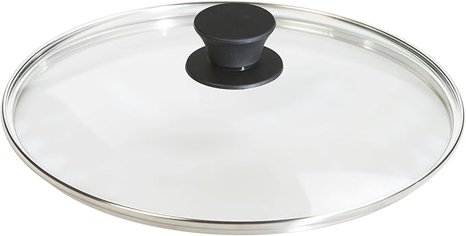 Lodge Round Tempered Glass Lid - Versatile Glass Lid for 10.25 Inch Skillets, Pans, and Dutch Ovens - Dishwasher Safe and Oven Safe up to 400°- 10.25 Inch