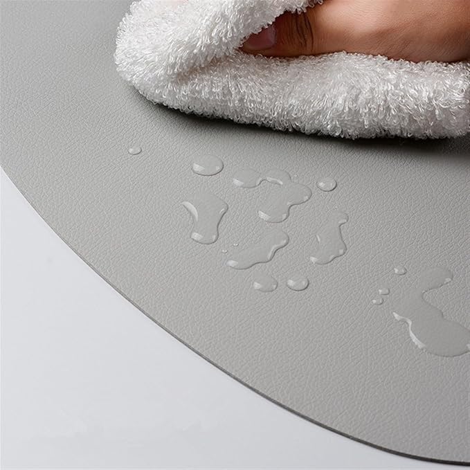 Leather Table Mats Tableware Pad Placemat Heat Insulation PU Bowl Coaster Kitchen Non-Slip(Tender Powder)