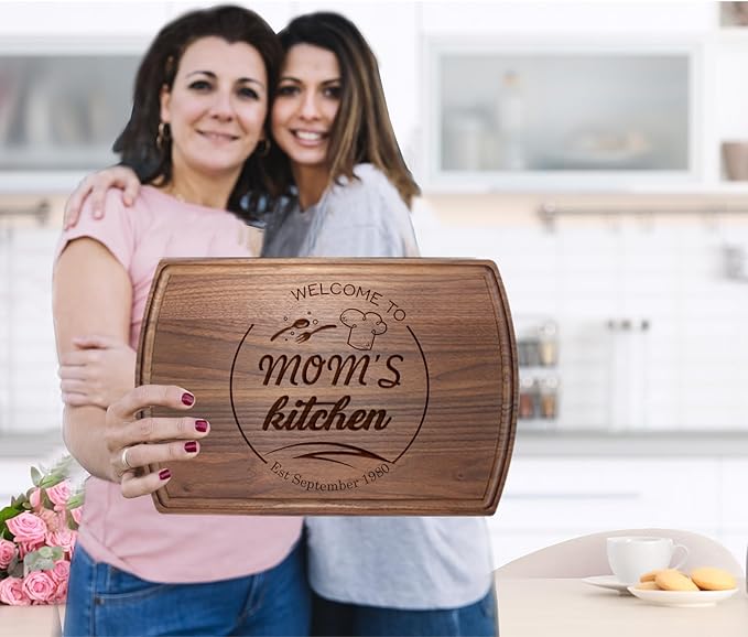 Custom Engraved Cutting Boards - Personalized Christmas Gifts - Personalized Kitchen Boards - Mothers Day, Anniversary, Birthday, Gift for Women, Mom, Grandma, Mother in Law, Daughter, Wife or Her