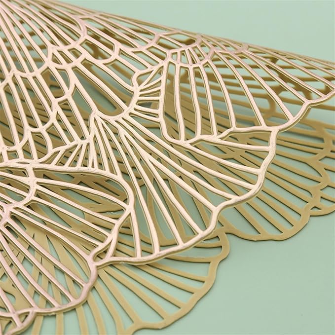 4/6PC Washable PVC Placemats Heat- Placemat Anti-Skid Insulation Pads PVC Table Mats Easy to Clean Woven(Rose,4 Pieces)