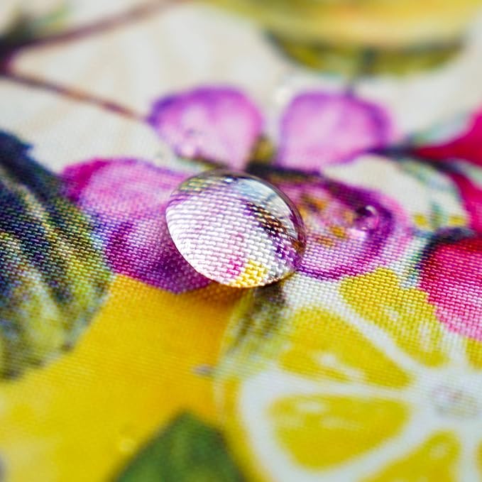 SUTAVIA Lace Embroidered Round Table Cloth Farmhouse TableCover Classic Lemon Fruit Decor Macrame Tablecloth for Coffee Table(Yellow, 45 inch Round)