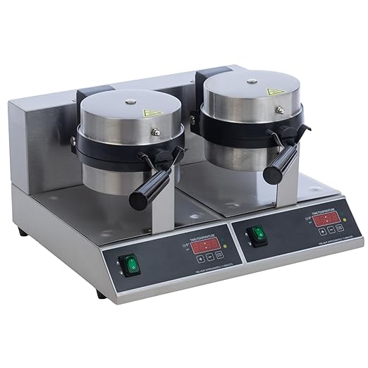 FSE BWM-7/R-2 Double Classic Belgian Waffle Maker with Cast Aluminum Grids, 2000W