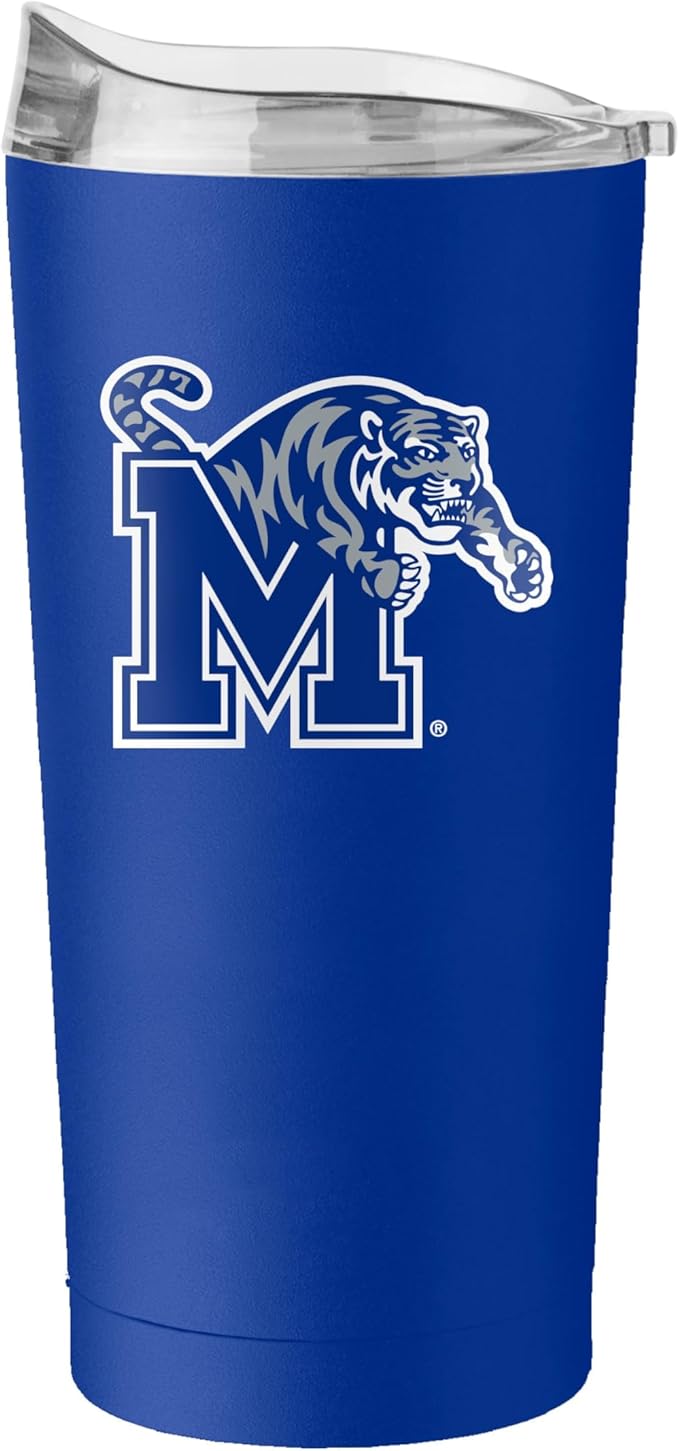Logo Brands NCAA 20 oz Powder Coat Stainless Tumbler -Double-Wall Insulated Everday Tumbler for Hot or Cold Drinks, High Lip Lid, Team Color