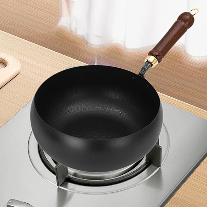Wok Pan Chinese Wok Boiling Non Stick Skillet Uncoated General Cooking Wok Induction Cooker Gas Stir Fry Pan Round Bottom Wok, Wok Pan