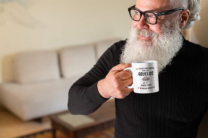 Casitika Regalos para el Mejor Abuelo del Mundo. 11 oz Abuelito Coffee Mug. Grandpa Cups in Spanish. Taza de Regalo de dia del Padre o Cumpleanos. (White)