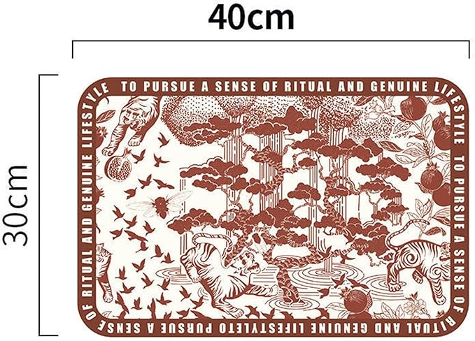 Nordic Leather Table Mat Tiger Printed Placemat Plate Bowl Waterproof Oilproof Heat-Insulated Pad Animal Dinning Table Decor(A)