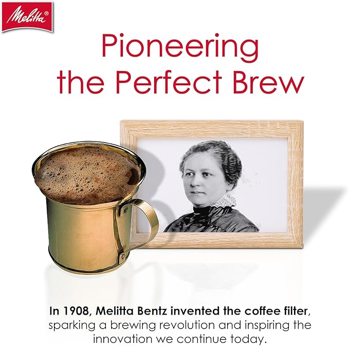 Melitta #2 Cone Coffee Filters, Natural Brown, 100 Count (Pack Of 6), 600 Total Filters - Fits all 2-6 Cup Cone Coffee Makers and 1-cup Pour-Over Brewers, Compostable, Tear-Resistant, Made in USA