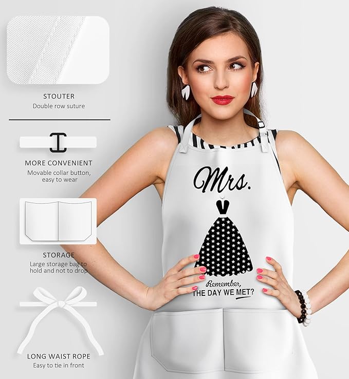 Mr & Mrs Aprons for Couple Gift-Anniversary,Bridal Shower,Wedding,Engagement,Christmas Gifts for Couple,Kitchen Gift Set
