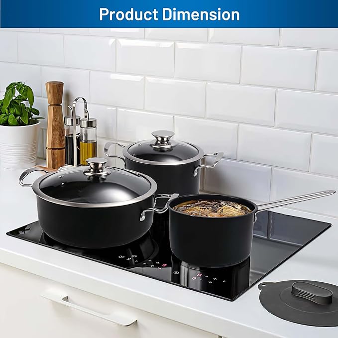 Aufranc Induction Pots and Pans, Stainless Steel cookeware set 6pcs With Lid, Induction Cookware For Oven & Dishwasher Safe