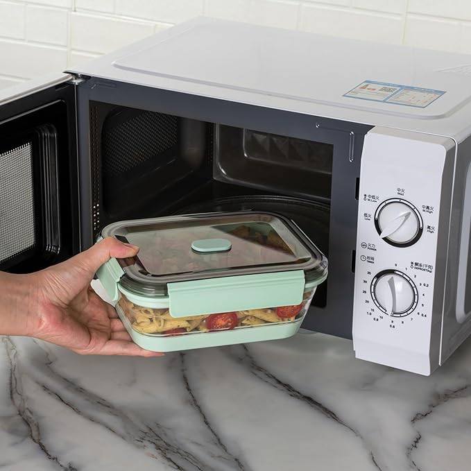 Restaurantware-Fresh Hero 40 Ounce Storage Containers, 1 Durable Airtight Food Containers - Microwavable, Freezable, Green Plastic, Collapsible, Dishwashable, With Vented Lids