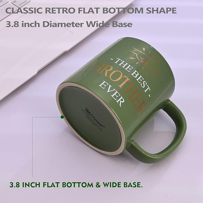 Miicol Funny Coffee Mug 16 oz, Green Coffee Cup, Large Ceramic Tea Mug, Gift Idea for Men, Brother, Tea Cup, Unique Gift for Birthday, Christmas