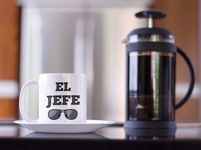 Casitika Mug Idea for Boss. El Jefe 11 oz Coffee Mug. Funny Saying in Spanish for The Bosses. Regalo para Tu Jefe. (White)