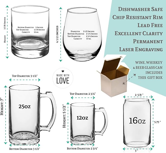 Personalized Prescription Stemless Wine Glass – Funny RX Drinkware for Women, Custom Best Friend Gift, Fun Drinking Gifts for Besties