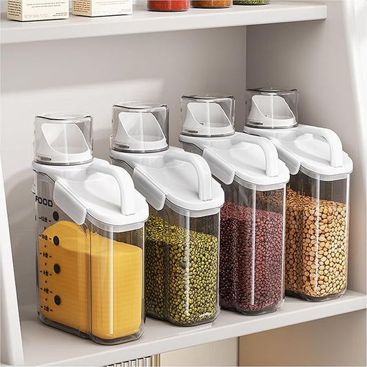 1 Piece Cereal Containers Storage, 2.8L/95oz Airtight Large Dry Food Storage Containers with Pouring Spout Measuring Cup for Snacks Grain Rice,BPA Free Dispenser Plastic Bin, 1PC