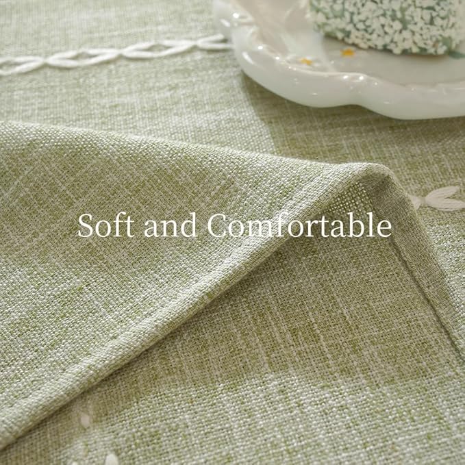 Zobesta Sage Green Tablecloth Rectangle 53 x 120 Inch, Cotton Green Table Cloth Rectangle Table, Washable Farmhouse Soft Boho Tablecloths Rectangular for Party, Holiday, Picnic, Dining, Outdoor,Fall