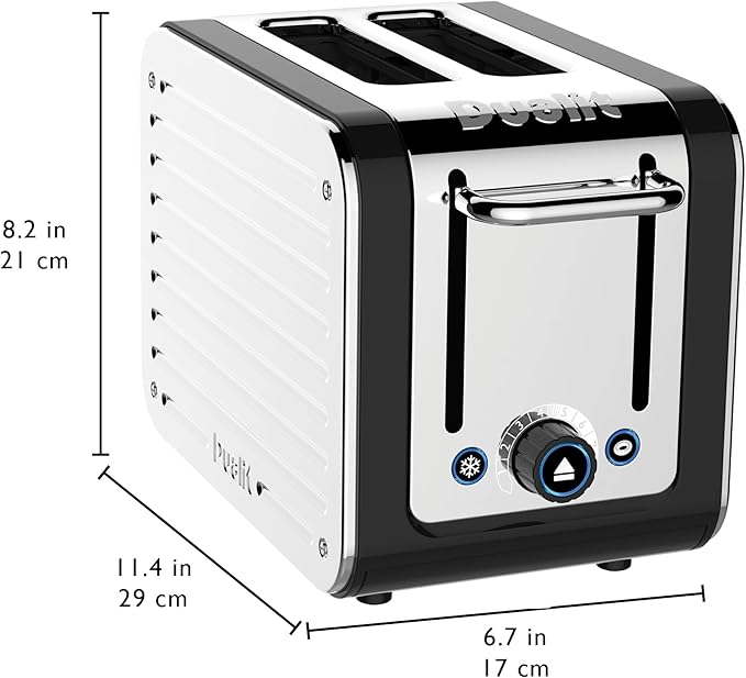 Dualit Design Series 2 Slice Toaster | Polished Stainless Steel with Black Trim | Extra-Wide Slots – Peek and Pop Function – Patented Perfect Toast Technology – Matching Kettle Available