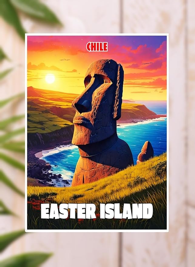 All South America Country Fridge Magnet Art Souvenir Gift Vintage Retro 2x3 (Chile Easter Island)