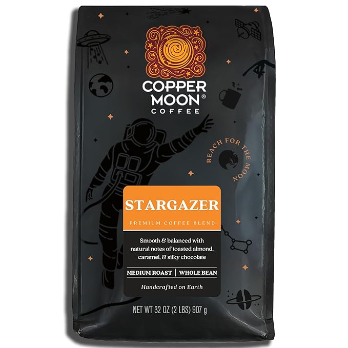 Copper Moon Medium Roast Whole Bean Coffee, Stargazer Blend, 5 Lb