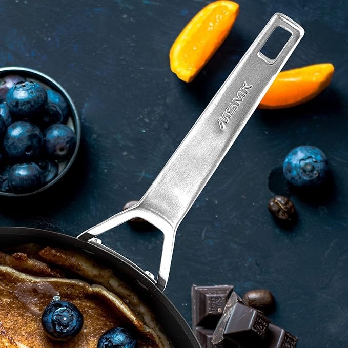 MsMk 3.5 Quart Deep Frying pan, 10-inch Durable pans for refreshing old saute pan with lid, Deep and straight edge, Easy Clean-Up, Even Heating, Comfortable Handling, Induction Compatibility,