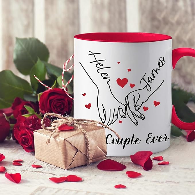 Personalized Coffee Mug with Photo Text Logo, 11OZ Custom Travel Cups, Personalized Valentine Birthday Employee Appreciation Gifts for Women Men Best Friend Office, Taza Personalizadas (couple mug)