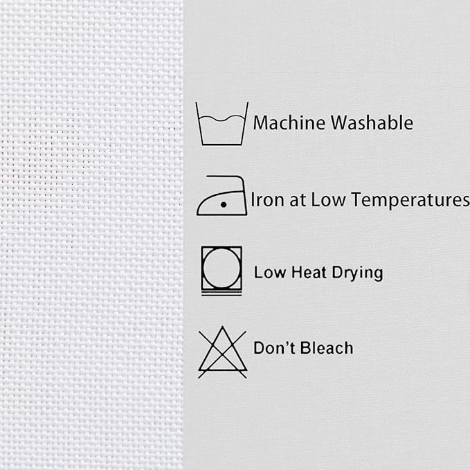 Hiasan Faux Linen Rectangle Tablecloth - Wrinkle and Stain Resistant Washable Table Cloth for Kitchen Dining Room Holiday Table Cover for Party Dinner, White, 60 x 102 Inch