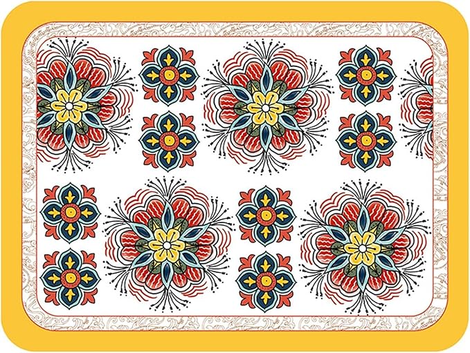 Classic Artwork Modern PU Placemats Non Slip for Dining Table Wipeable Reusable Plastic Tableware Dishwaser Home Decor(Classic-9)