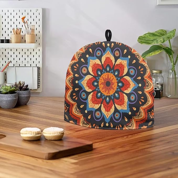 Retro Mandala Tea Cozy for Teapot Insulated Scratch Proof Cup Cozy Breakfast Warmer ReusableTeapot Insulation Cover for Party