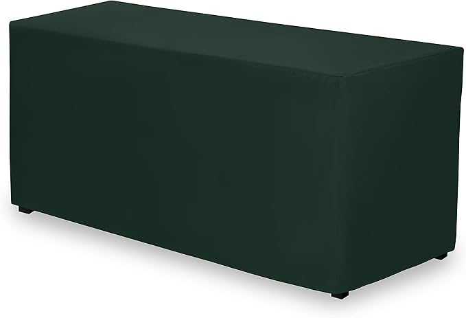 Gee Di Moda Fitted Tablecloth - 72 x 30 Inch Hunter Green Floor-Length Fitted Table Cloth for 6 Foot Rectangle Table, Heavy Duty Washable Fabric for Parties, Dinner, Weddings, Baby Shower & Trade Show