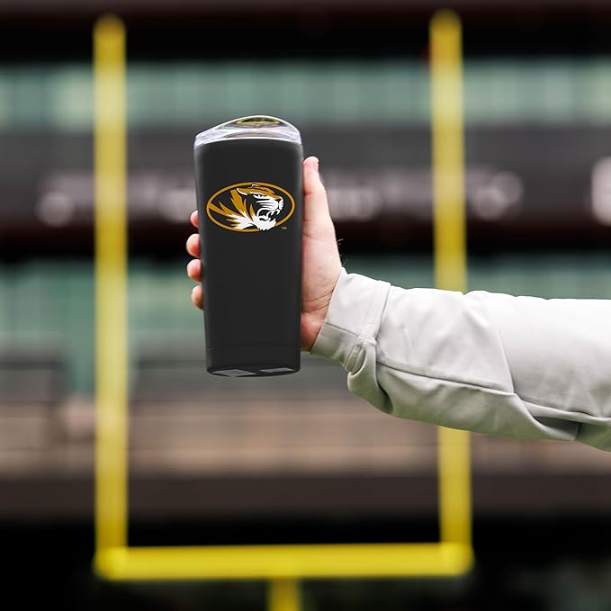 Logo Brands NCAA 20 oz Powder Coat Stainless Tumbler -Double-Wall Insulated Everday Tumbler for Hot or Cold Drinks, High Lip Lid, Team Color