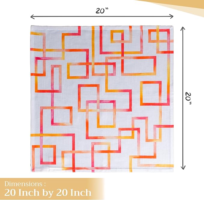 Maison d' Hermine Cloth Napkins Set of 4 100% Cotton Everyday Reusable Square Napkins Cloth Washable Dinner Party Wedding Restaurant Valentines Day Decorations Spring/Summer (Summer Maze, 20" x 20")