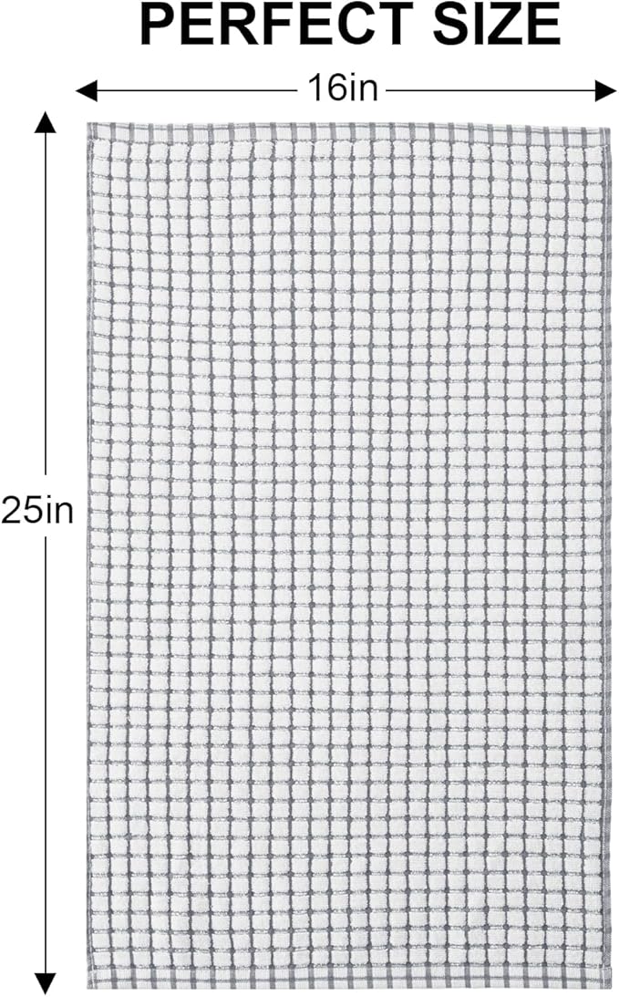 Kitinjoy Cotton 12 Pack Terry Kitchen Towels, 16 x 25 Inches Super Soft and Absorbent Dish Towels, Quick Drying Hand Towels for Kitchen Drying, Mix Color