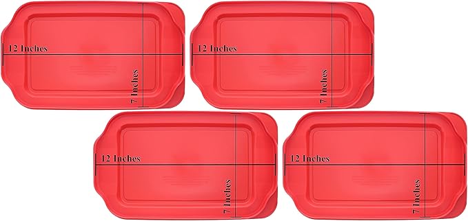 Pyrex 232-PC 2qt Red Food Storage Replacement Lid (4-Pack) - Made in USA