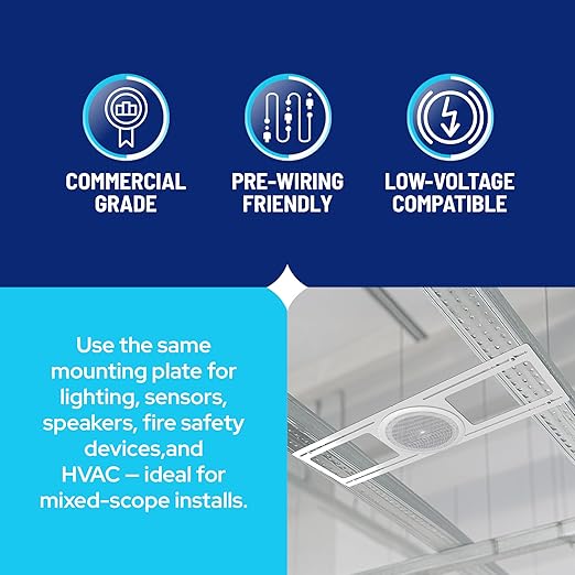 KASTLITE 12-Pack New Construction Mounting Plate for 2" to 6" Wafer Downlights | Flat Rough-in Bracket for LED Recessed Ceiling Lights | Galvanized Steel, 6 Trim Sizes, 26" Length Fits 16″-24″ Joists