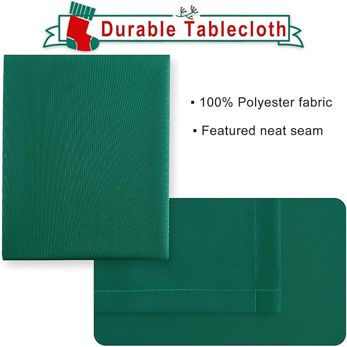 Hiasan Emerald Green Tablecloth for Rectangle Tables - Waterproof Washable Oblong Table Cloth for Dining Kitchen and Outdoor Use, 54 x 80 Inch