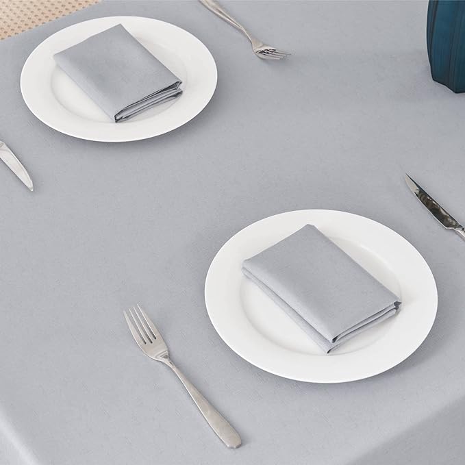 Textured Rectangle Tablecloth 60x120 inch Table Cloth Water Resistant Wrinkle Free Spill-Proof, Decorative Fabric Table Cover Washable for Banquet Parties Event Holiday Dinner, Light Grey