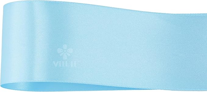 MEEDEE Blue Satin Ribbon 2 Inch Blue Ribbon Lux Double Faced Ribbons by 25 Yards Silk Ribbons for Gift Wrapping, Crafts, Satin Weddings, Flower Bouquet, Holiday Decorating
