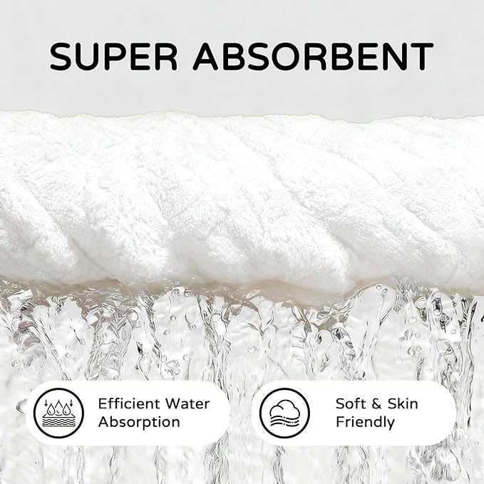 Extra Large Bath Towels (80"x40"),Oversized Bath Towels for Adults Luxury Bath Towels Super Soft Highly Absorbent Microfibers Quick Dry Bath Sheets Large for Bathroom (White, 2Piece)