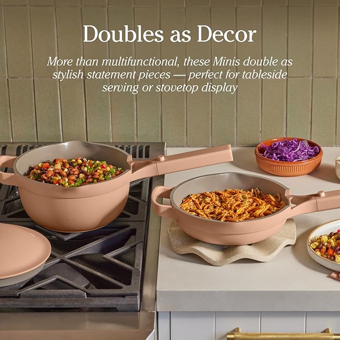 Our Place Mini Cookware Duo | 6-Piece Ceramic Cookware Set with Mini Always Pan & Mini Perfect Pot | Induction & Oven Safe up to 450°F | Nonstick, PFAS-Free Non-Toxic Cookware | Steam