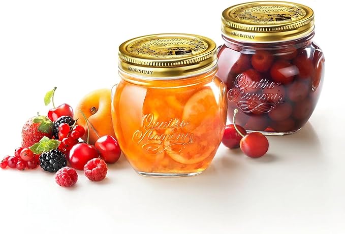 Bormioli Rocco Quattro Stagioni Amphora Small Glass Canning Jar with Lid, 17 oz., Set of 12