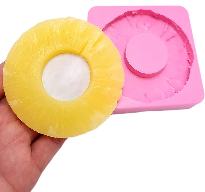 Natucraft Pineapple Slices Silicone Baking Mold - Flexible, Realistic, Multi-Purpose (Pink)