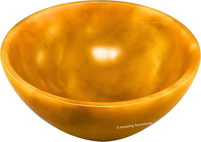 Yellow Jasper Crystal Bowl - 2 Inch Decorative Bowls for Room and Home Decor - Gemstone Healing Crystals for Elegant Display, Positive Energy Balance and Gift