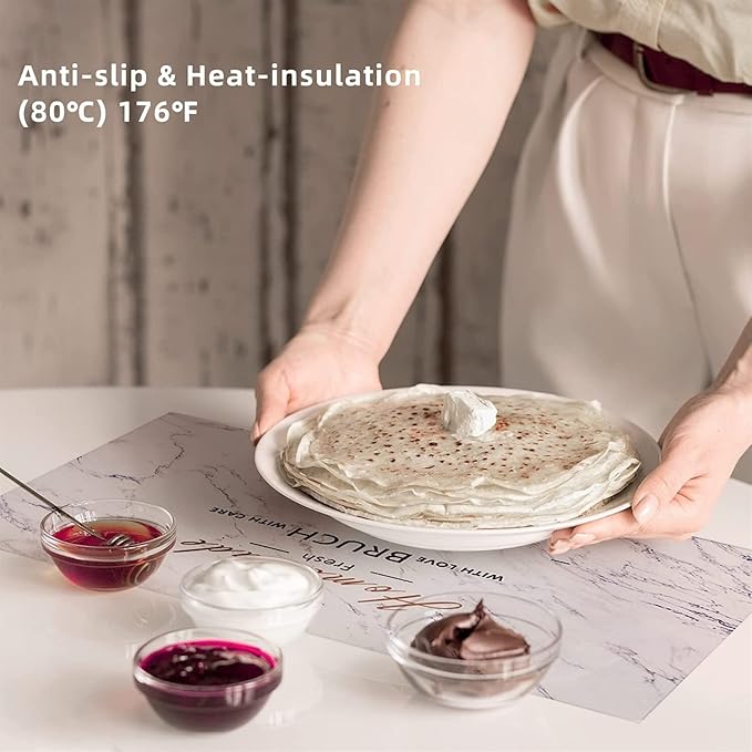 Pack of 1/4/6 Placemats White Plastic Tableware Mats Used for Tabletop Dining Protection Square Scrubbable Tablemats(P-Flamingo,1pcs 45x30cm)