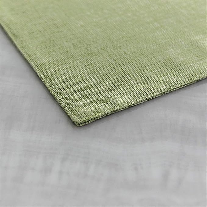 Placemat Set of 4/6 Washable Place Mats Placemats Heat Faux Linen Burlap Placemat for Dining Table Kitchen Table Mats(Grass Green 6 Pieces)