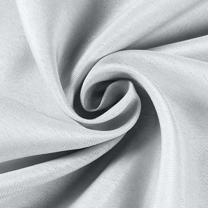 Efavormart Round Tablecloth, 90 Inch Stain & Wrinkle Resistant Washable Table Cloth, Decorative Polyester Fabric Table Cover for Banquet, Wedding, Dining- Silver