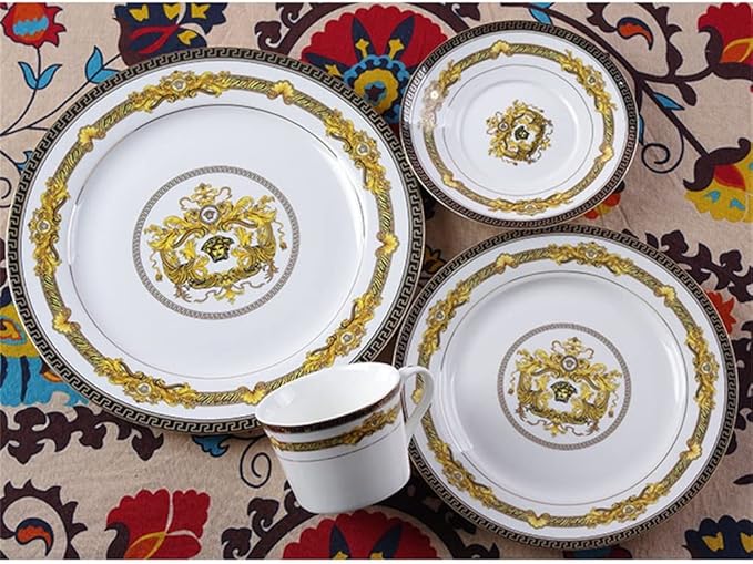 Flat Plate Cutlery Kitchen Catering Utensils Bone Plate Bowl Plate Restaurant Bowl Spoon Set