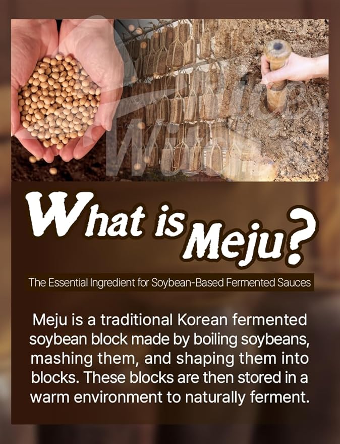 NICE WITCH'S Korean Traditional Fermented Soybeans Powder 500g / 1.1lb - 100% Korean Soybean Meju Powder/개량 메주 가루, 고추장