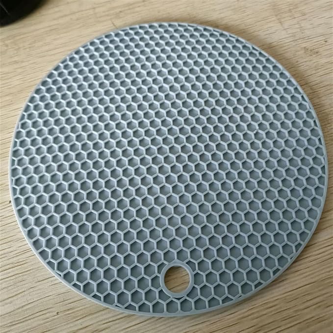 Silicone Mat Coaster Food Grade Material Placemat Non-Slip Table Mat Kitchen Accessories Gadgets Round Cup Mat 4pcs(I,14cm x 14cm(5.51in))