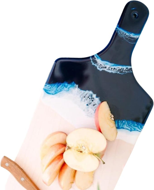 Ocean Beach Theme Wood Cutting Board with handle or Cheese Serving Board Party Tray Coastal Decor, Charcuterie board