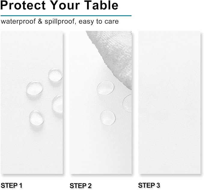 Hiasan 2 Pieces White Rectangle Tablecloth - Waterproof and Spillproof Restaurant Washable Polyester Table Cloth for Dining Room, 60 x 84 Inch